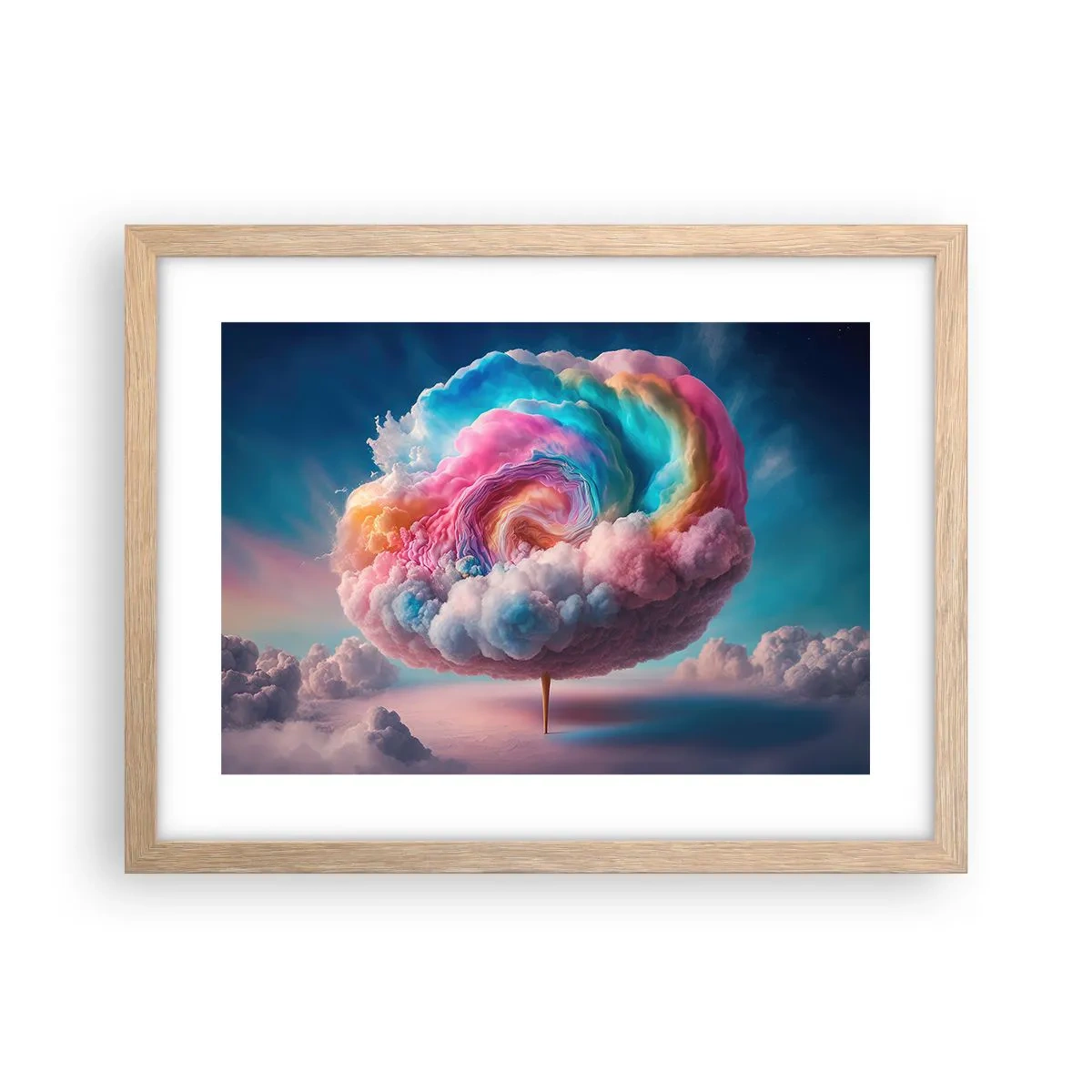 Affiche dans un chêne clair - Poster - Le rêve d'un parc d'attractions - 40x30 cm