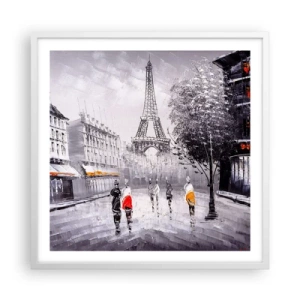 Affiche dans un cadre blanc - Poster - Balade parisienne - 60x60 cm