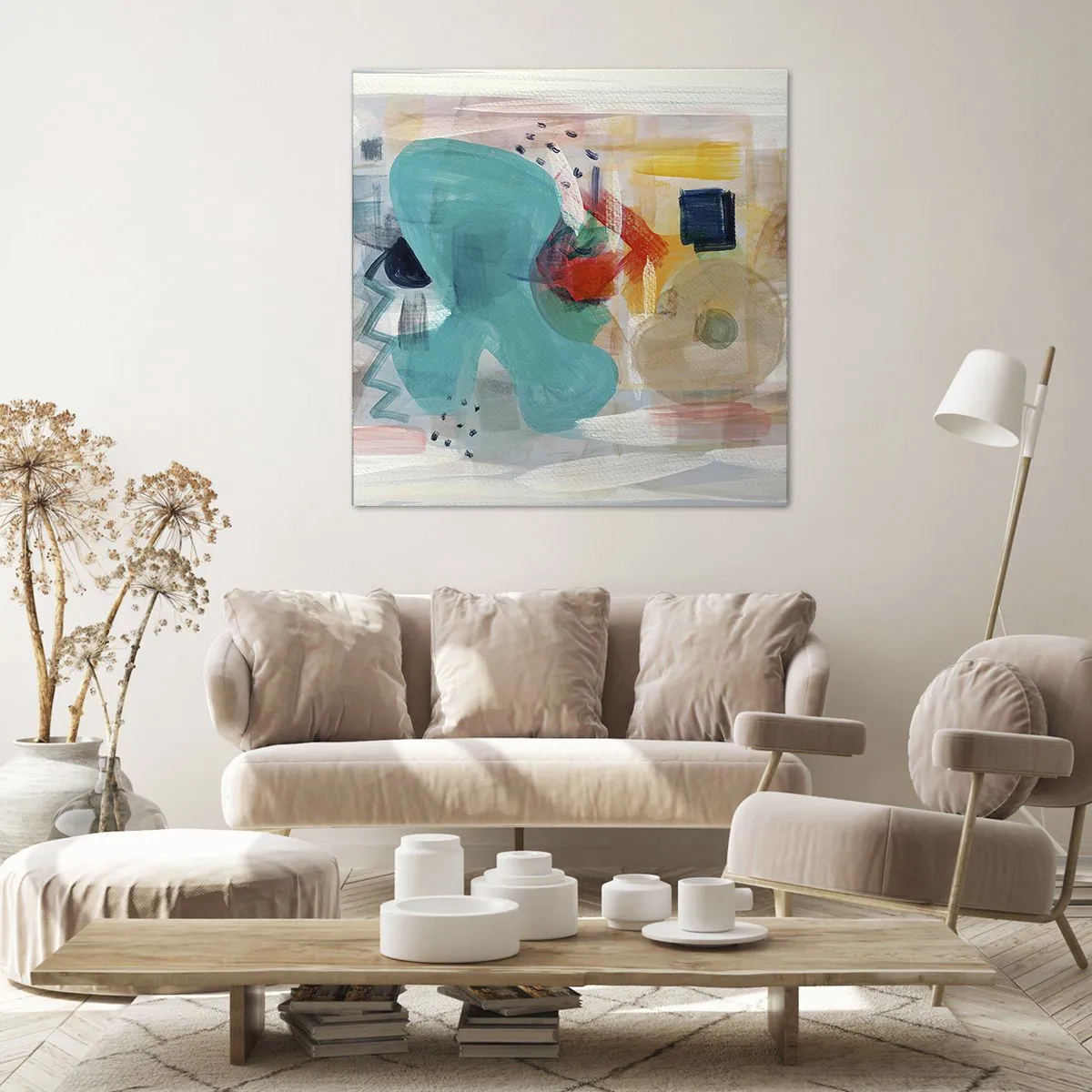 Impression sur toile - Image sur toile - Jeu de couleurs - 50x50 cm