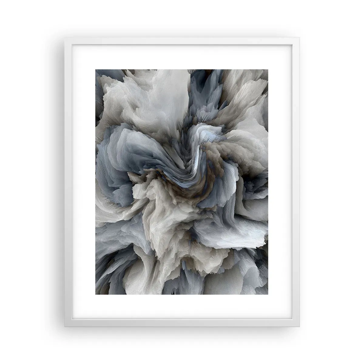 Affiche dans un cadre blanc - Poster - Pierre et fleur - 40x50 cm