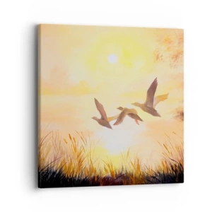 Impression sur toile - Image sur toile - Le début d'un long voyage - 40x40 cm