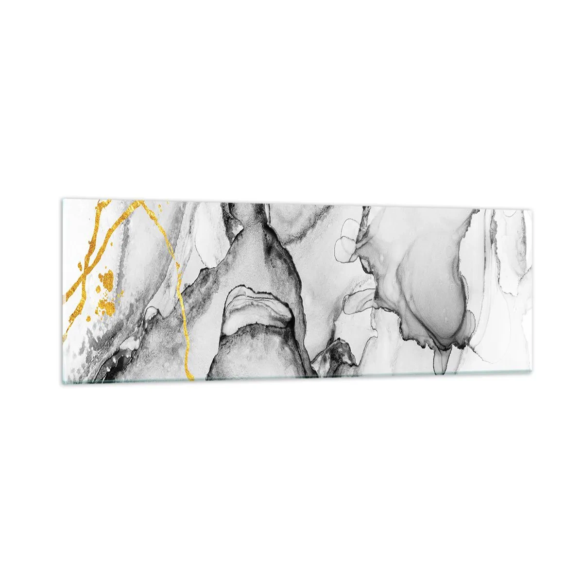 Impression sur verre - Image sur verre - Composition à motif or - 90x30 cm