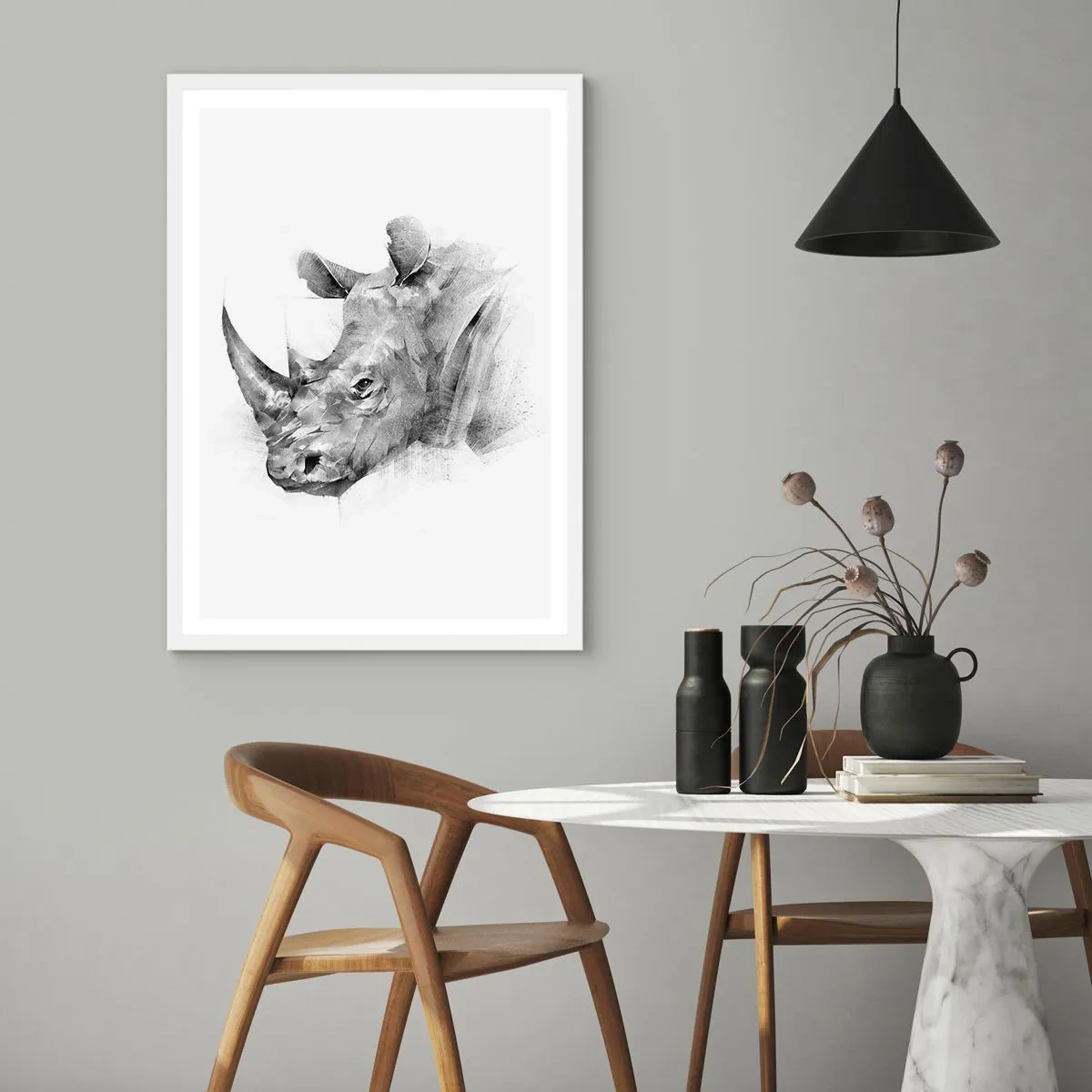 Affiche dans un cadre blanc - Poster - Potrait africain - 70x100 cm