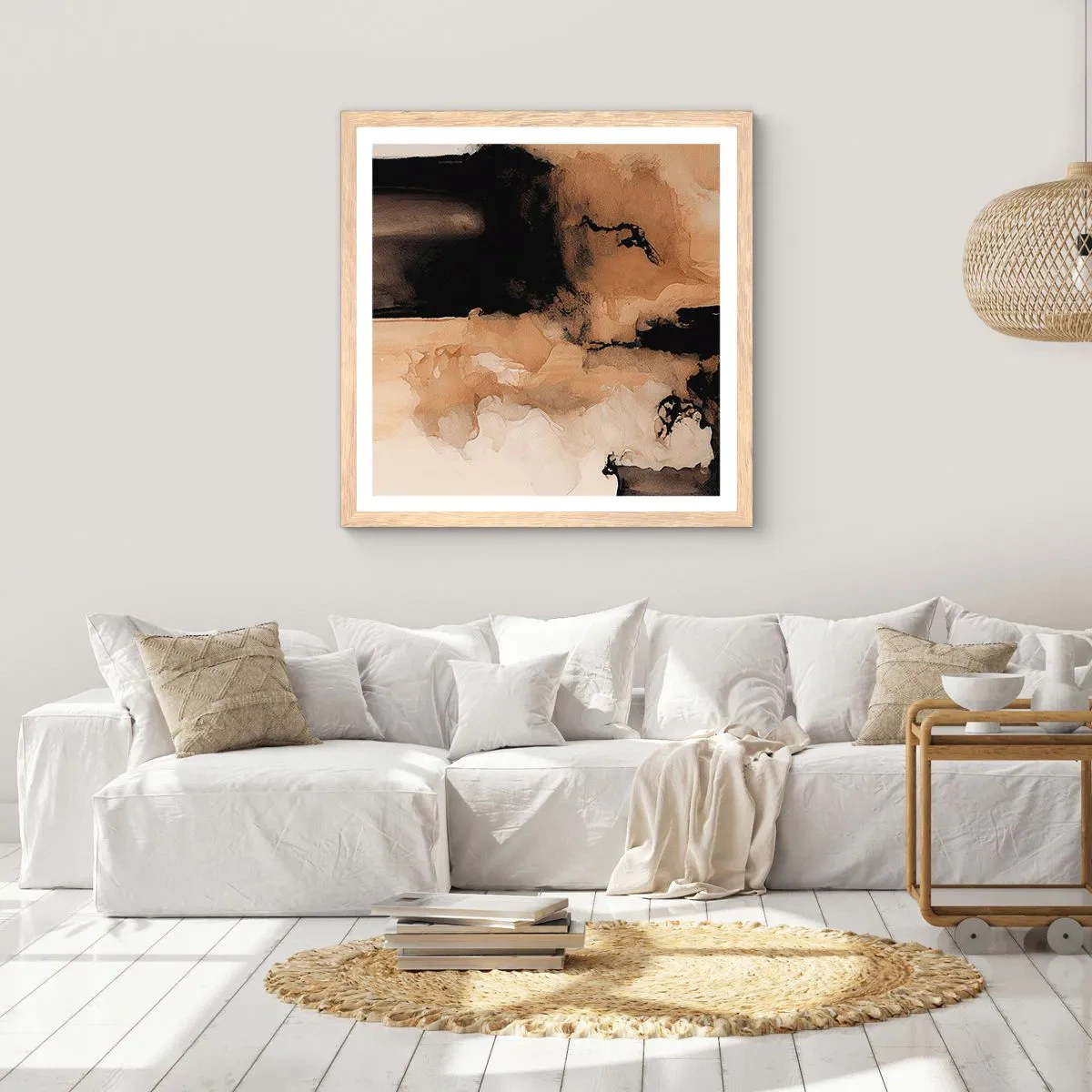 Affiche dans un chêne clair - Poster - Une abstraction intrigante - 30x30 cm