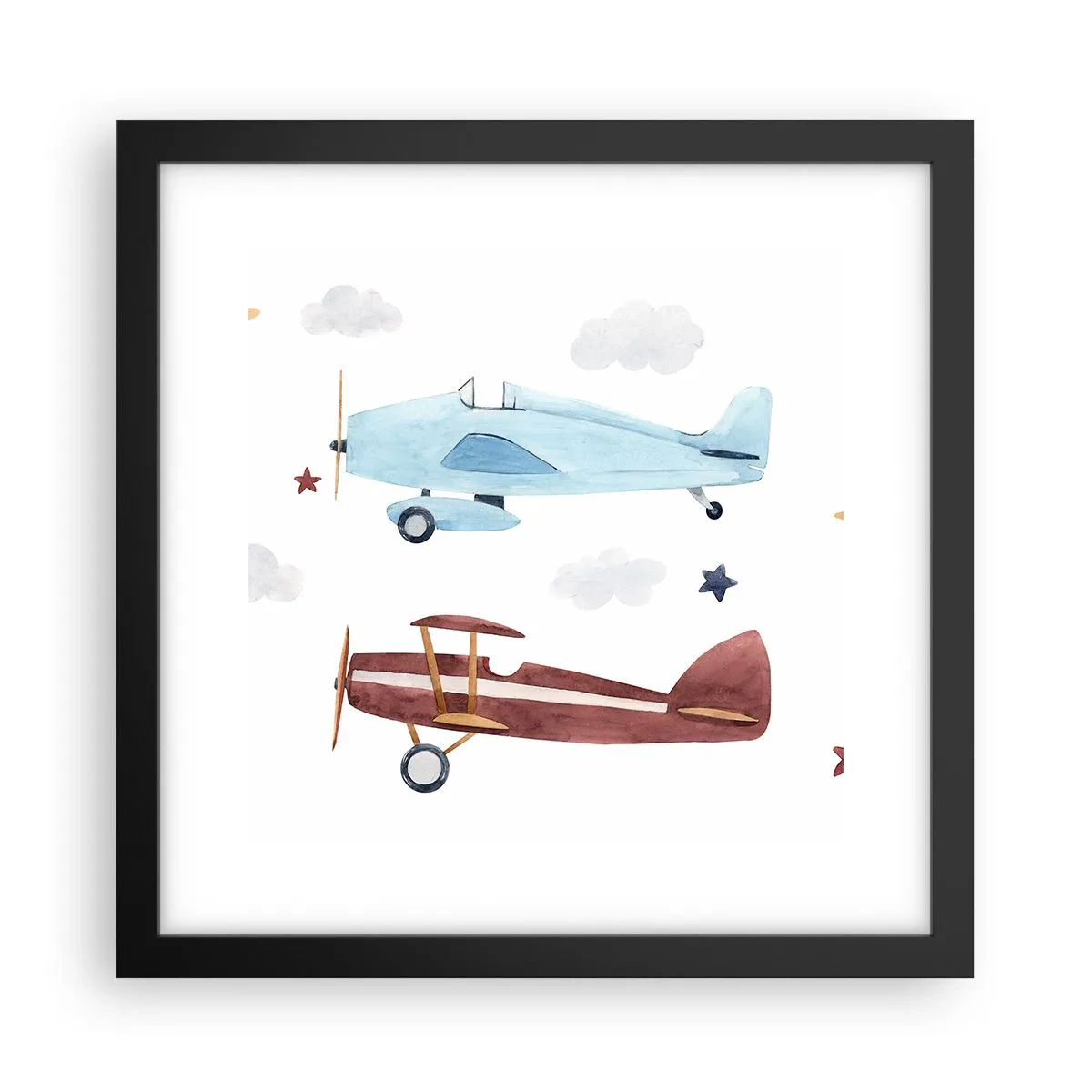 Affiche dans un cadre noir - Poster - Monsieur le pilote, nous vous attendons ! - 30x30 cm