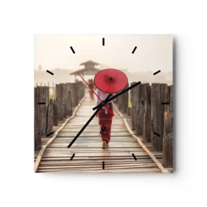 Horloge murale - Pendule murale - Sur le vieux pont - 40x40 cm