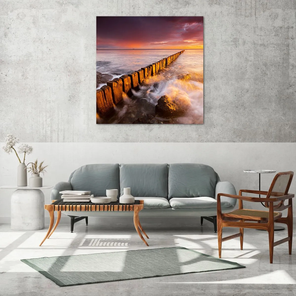 Impression sur verre - Image sur verre - La douceur des vagues - 50x50 cm