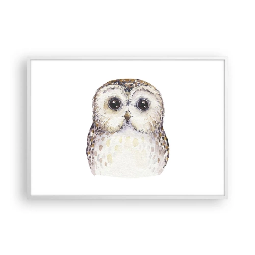 Affiche dans un cadre blanc - Poster - Regarde-moi dans les yeux - 100x70 cm