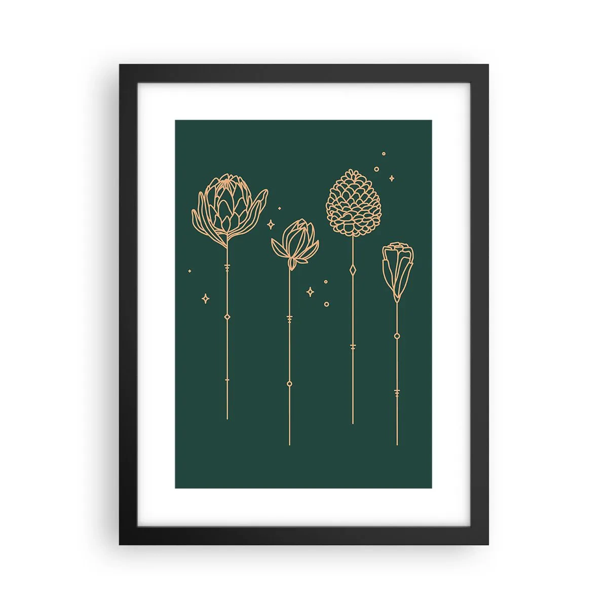 Affiche dans un cadre noir - Poster - La famille Plante - 30x40 cm