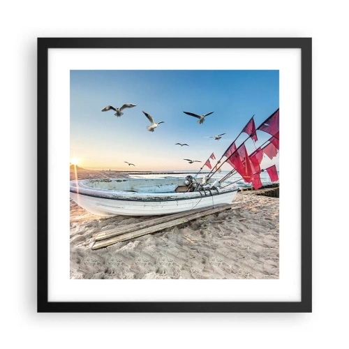 Affiche dans un cadre noir - Poster - Repos mérité - 40x40 cm