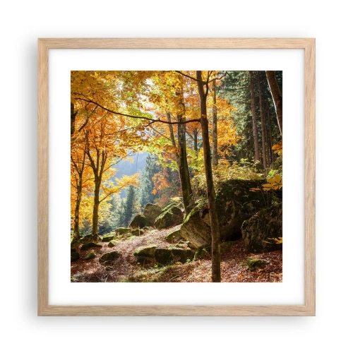 Affiche dans un chêne clair - Poster - Il est temps de se détendre - 40x40 cm