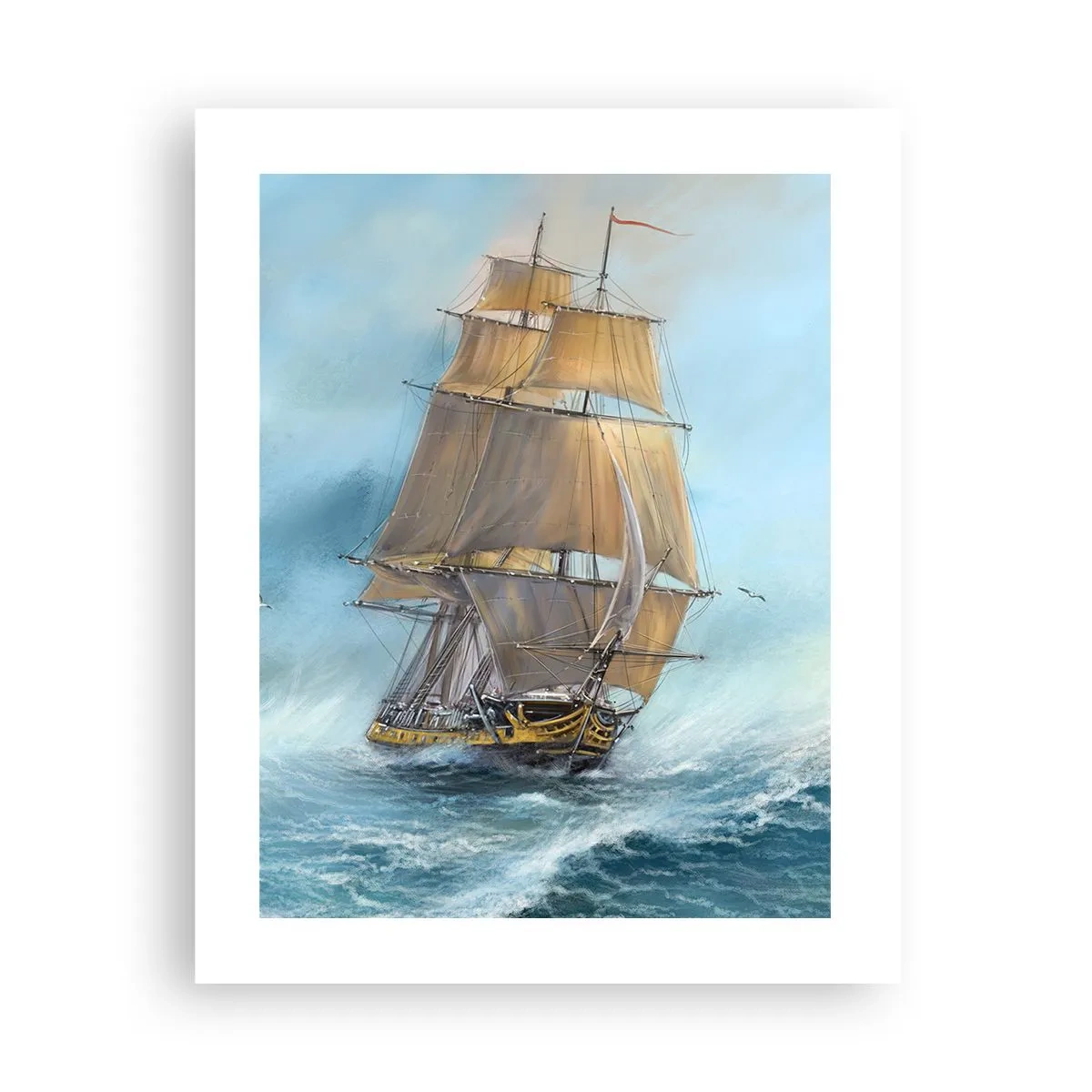 Affiche - Poster - Se précipitant sur les vagues - 40x50 cm
