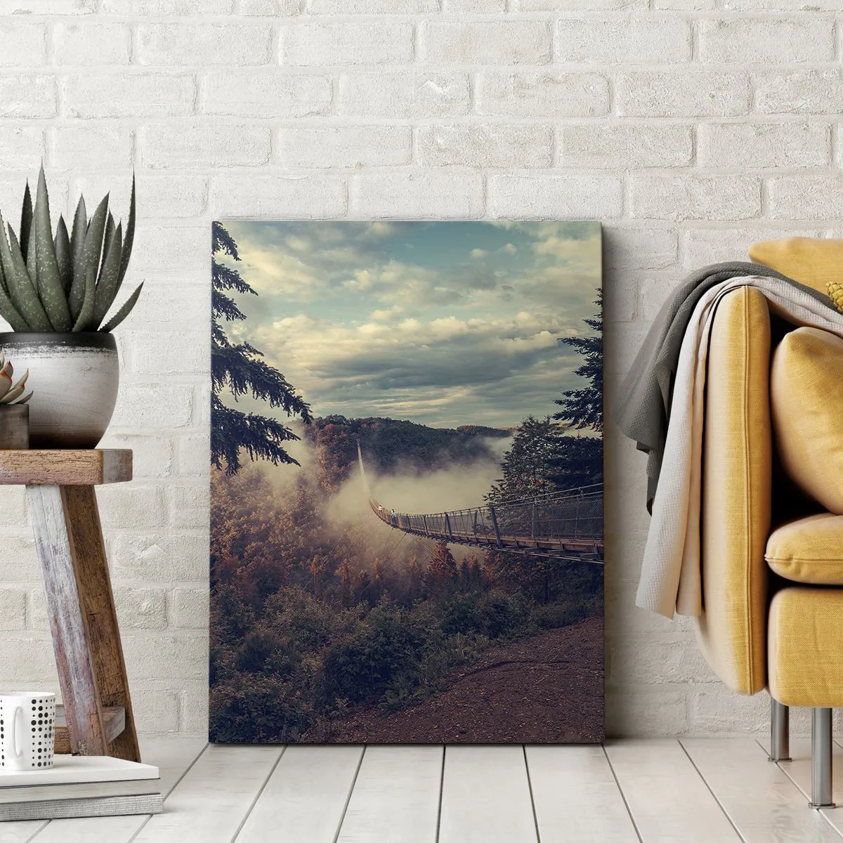 Impression sur toile - Image sur toile - Au-dessus de la forêt d'automne - 55x100 cm