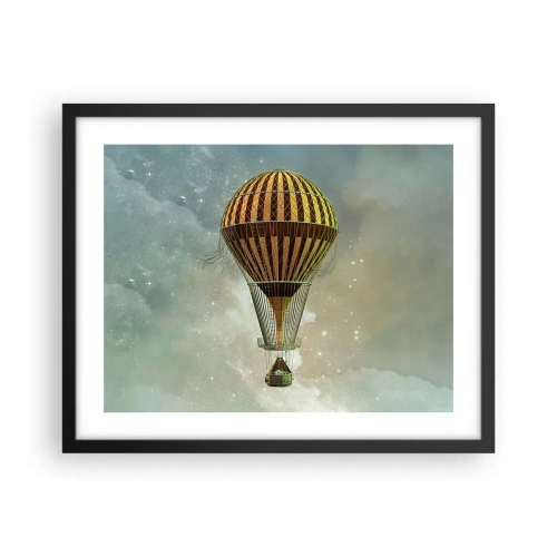 Affiche dans un cadre noir - Poster - Vols pionniers - 50x40 cm