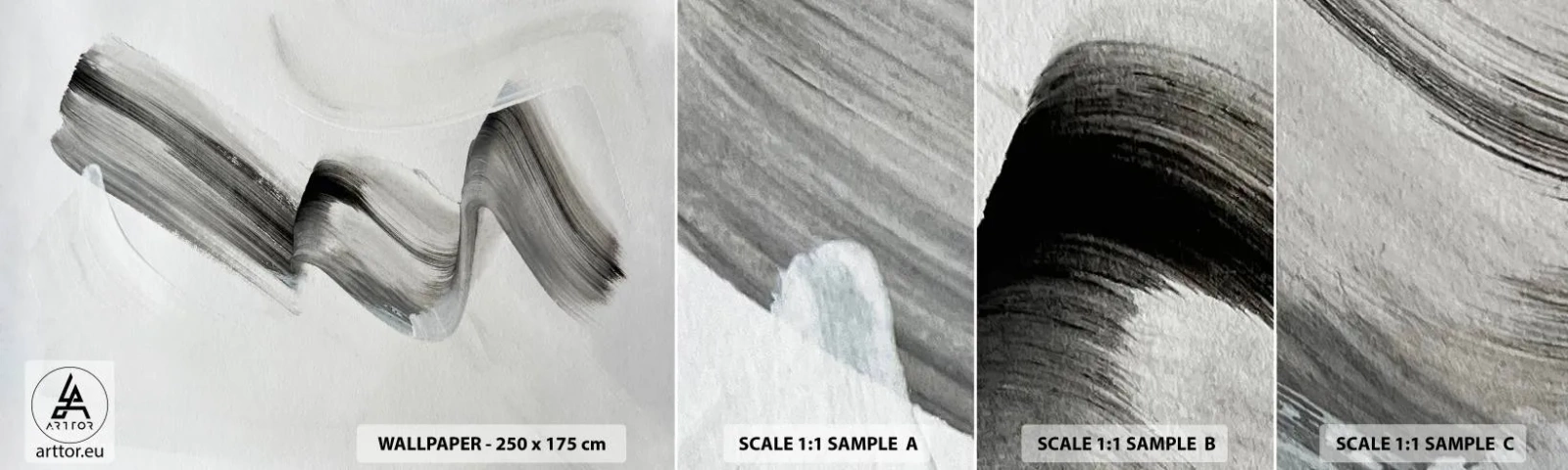 Échantillon de Papier Peint Autocollant Deluxe Sticker - Mine de rien pour s'amuser - Minimalisme, Abstraction, Brosse - 100x30 cm