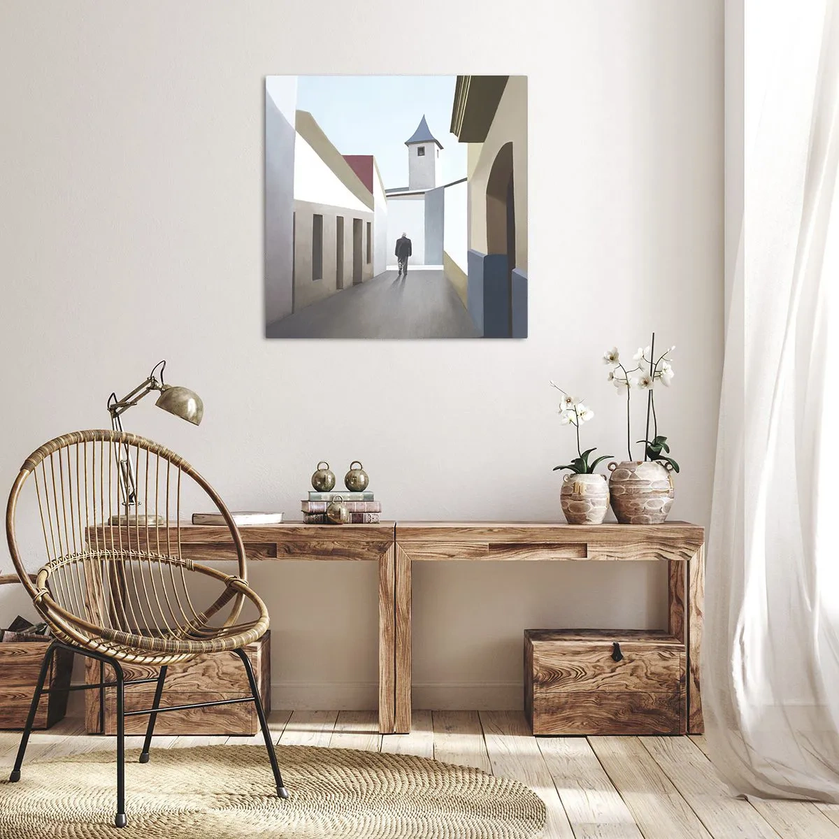 Impression sur toile - Image sur toile - Une promenade ensoleillée - 30x30 cm