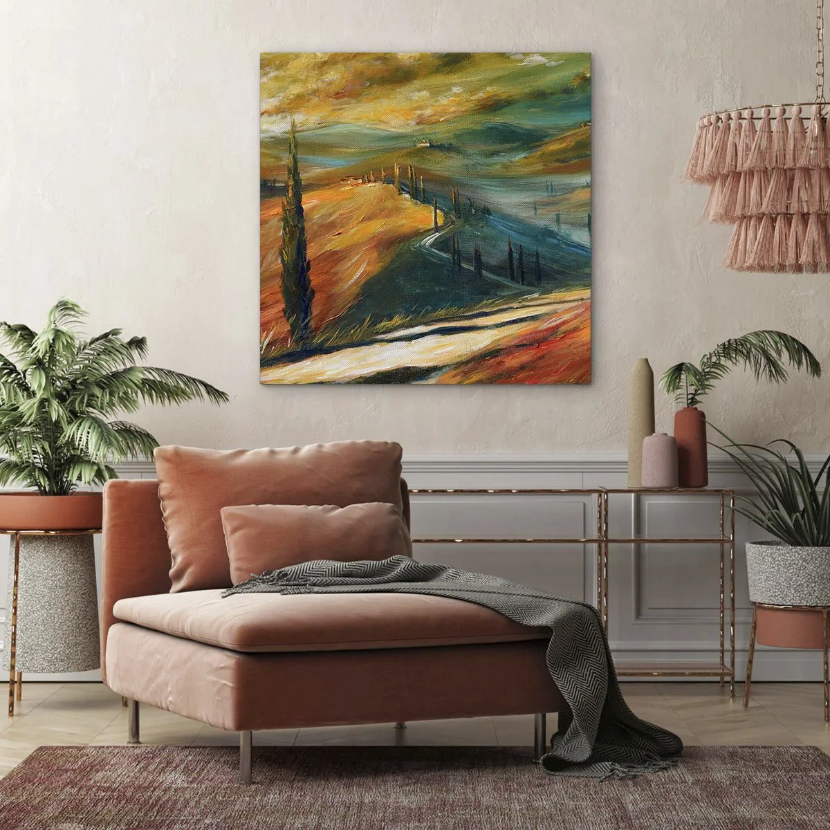 Impression sur toile - Image sur toile - paysage toscan - 30x30 cm