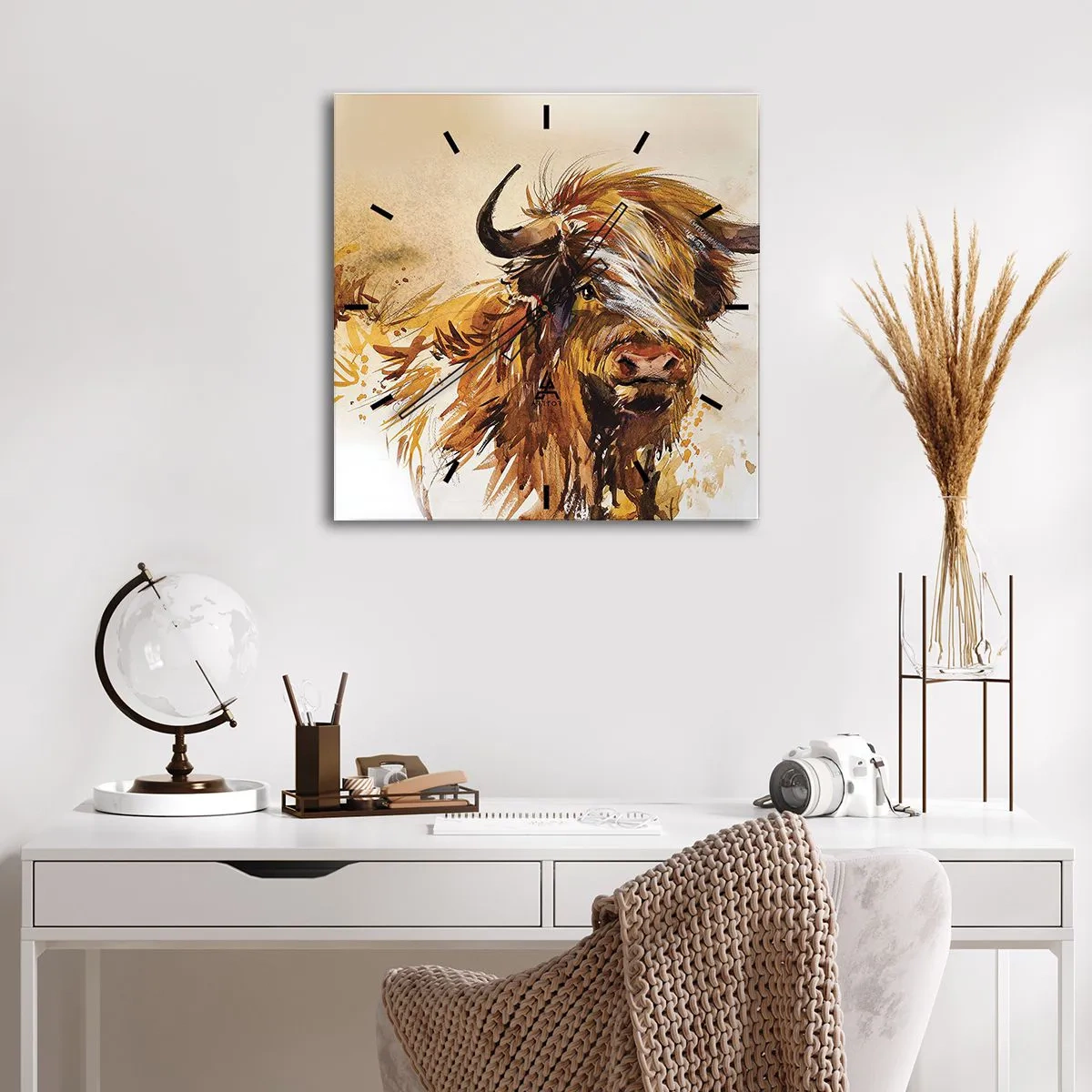 Horloge murale - Pendule murale - Fierté du chasseur - 30x30 cm