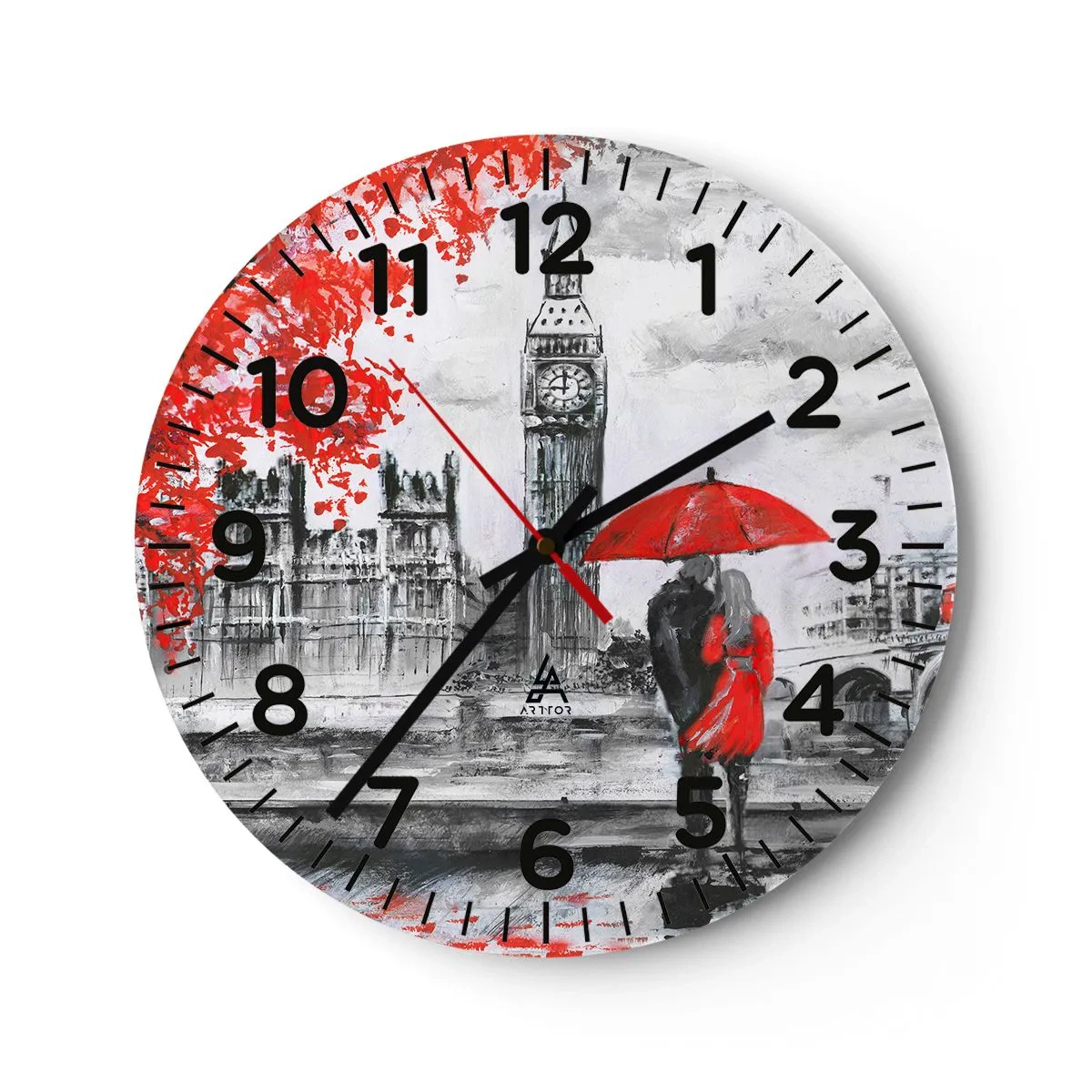 Horloge murale - Pendule murale - Amoureux de Londres - 30x30 cm