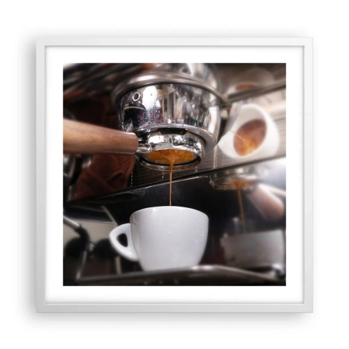 Affiche dans un cadre blanc - Poster - Bon moment de la journée - 50x50 cm