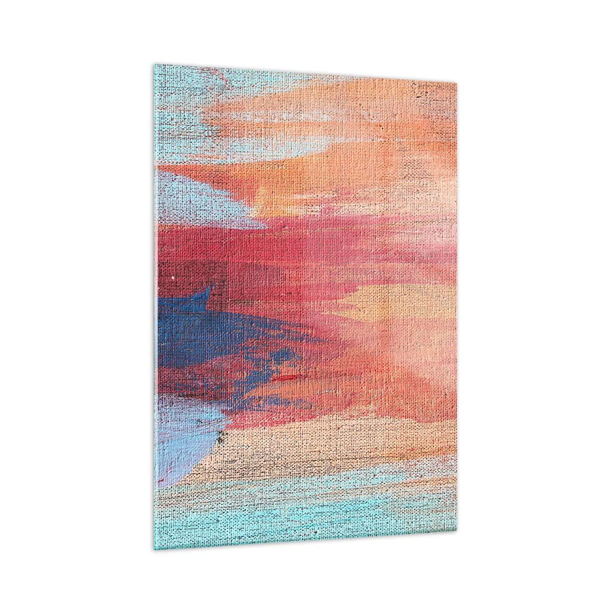 Impression sur verre - Image sur verre - Des traces de peinture colorées sur la structure de la toile - 50x70cm - Ecoulement de l'arc-en ciel - Décoration murale moderne pour le salon et la chambre ARTTOR