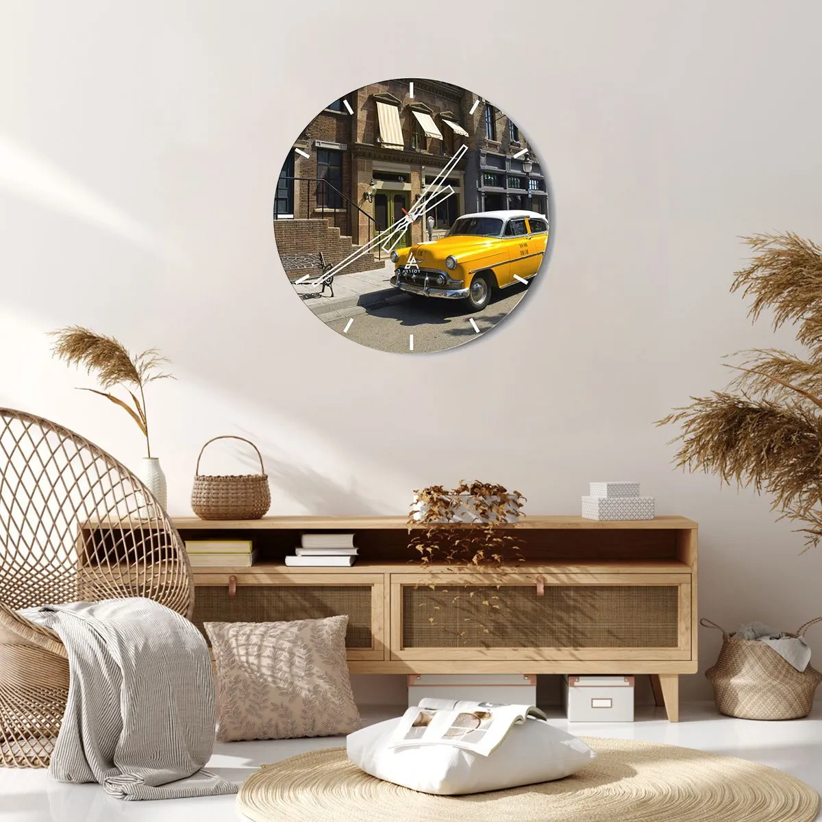 Horloge murale - Pendule murale - Il y a longtemps en Amérique - 40x40 cm