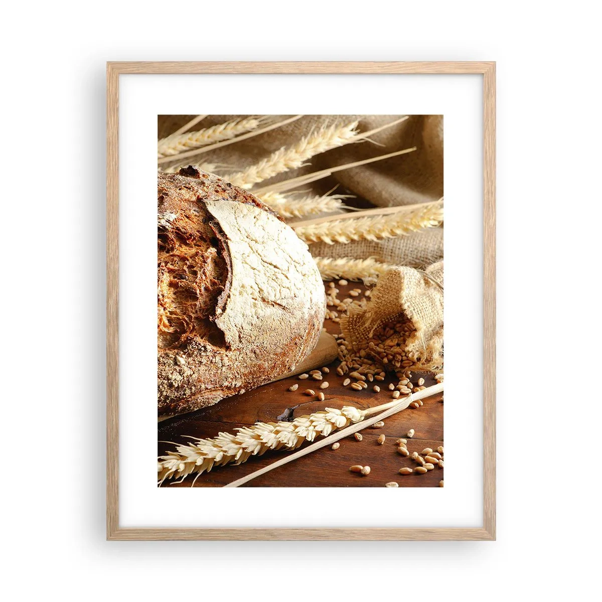 Affiche dans un chêne clair - Poster - Appétissant, parfumé, croquant - 40x50 cm