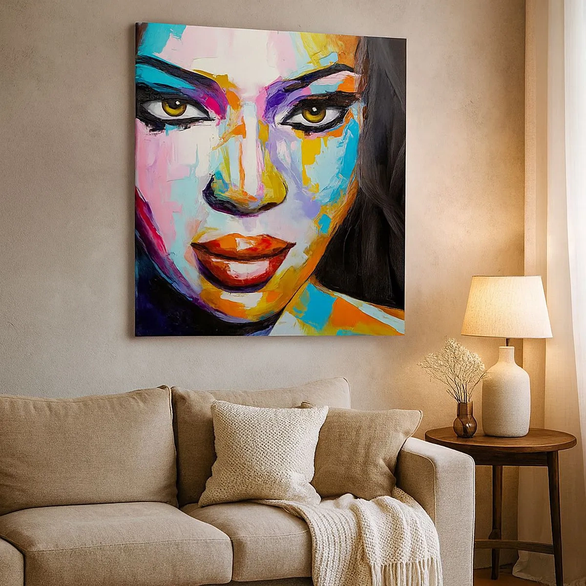 Impression sur toile - Image sur toile - Il est impossible de le quitter les yeux - 30x30 cm