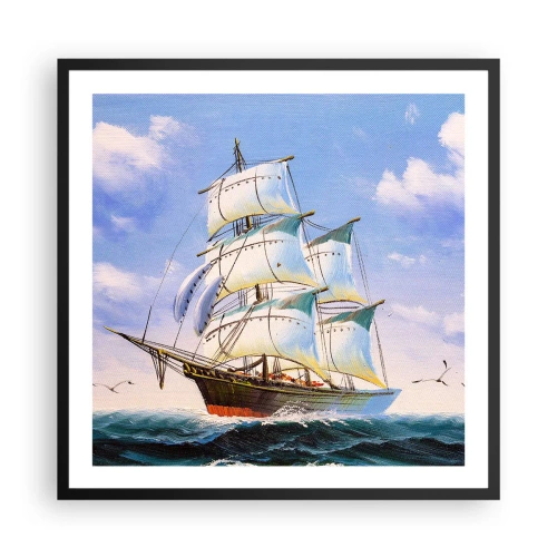 Affiche dans un cadre noir - Poster - Fièrement avec le vent - 60x60 cm