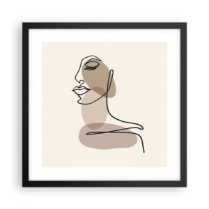 Affiche dans un cadre noir - Poster - S'écouter - 40x40 cm