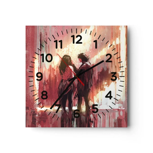 Horloge murale - Pendule murale - L'éternel spectacle de l'amour - 40x40 cm