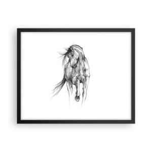 Affiche dans un cadre noir - Poster - D'un trot gracieux - 50x40 cm