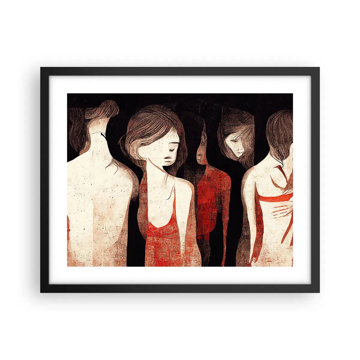 Affiche dans un cadre noir - Poster - Madones des ténèbres - 50x40 cm