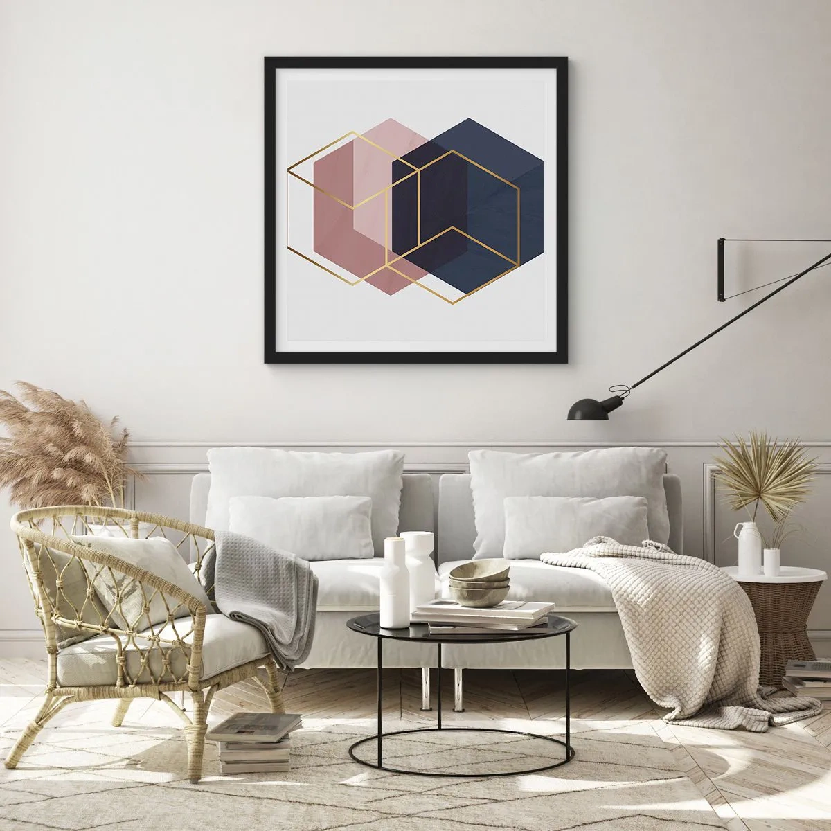 Affiche dans un cadre noir - Poster - Le pouvoir de la simplicité - 50x50 cm