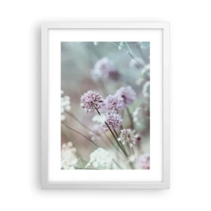 Affiche dans un cadre blanc - Poster - Herbes douces en filigrane - 30x40 cm