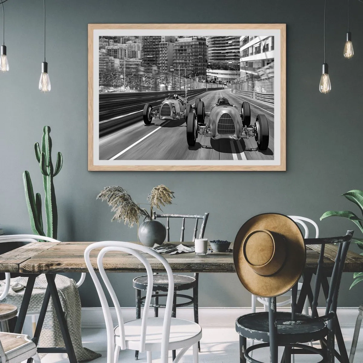 Affiche dans un chêne clair - Poster - Il y a longtemps à Monté Carlo - 100x70 cm