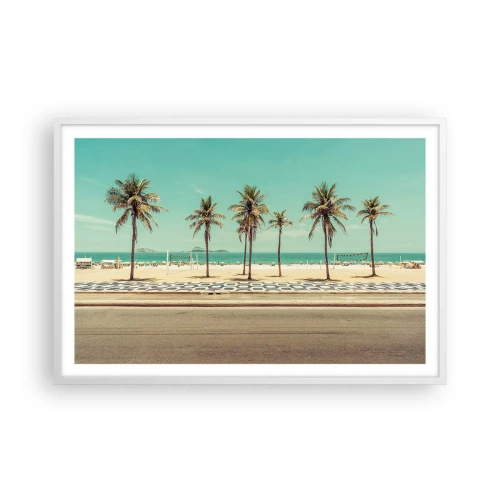 Affiche dans un cadre blanc - Poster - Gardien de plage - 91x61 cm