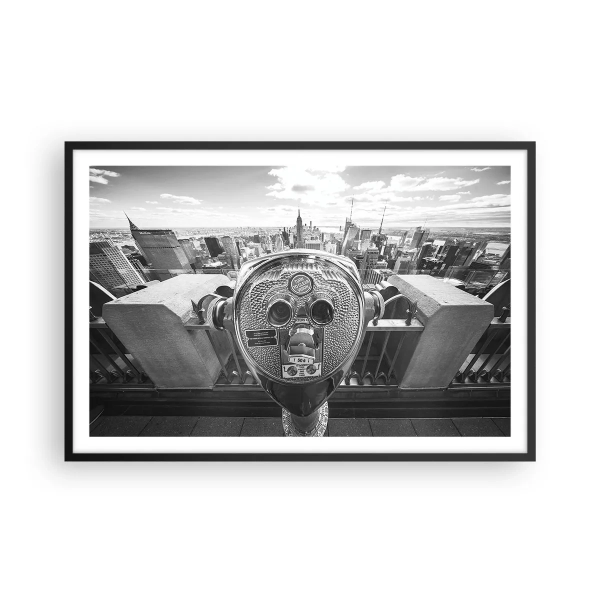 Affiche dans un cadre noir - Poster - Ville sur les villes - 91x61 cm