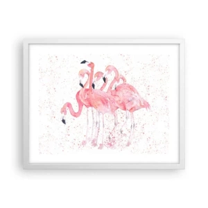 Affiche dans un cadre blanc - Poster - Ensemble rose - 50x40 cm