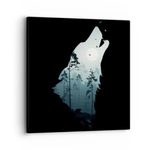 Impression sur toile - Image sur toile - La voix de nuit de la forêt - 30x30 cm