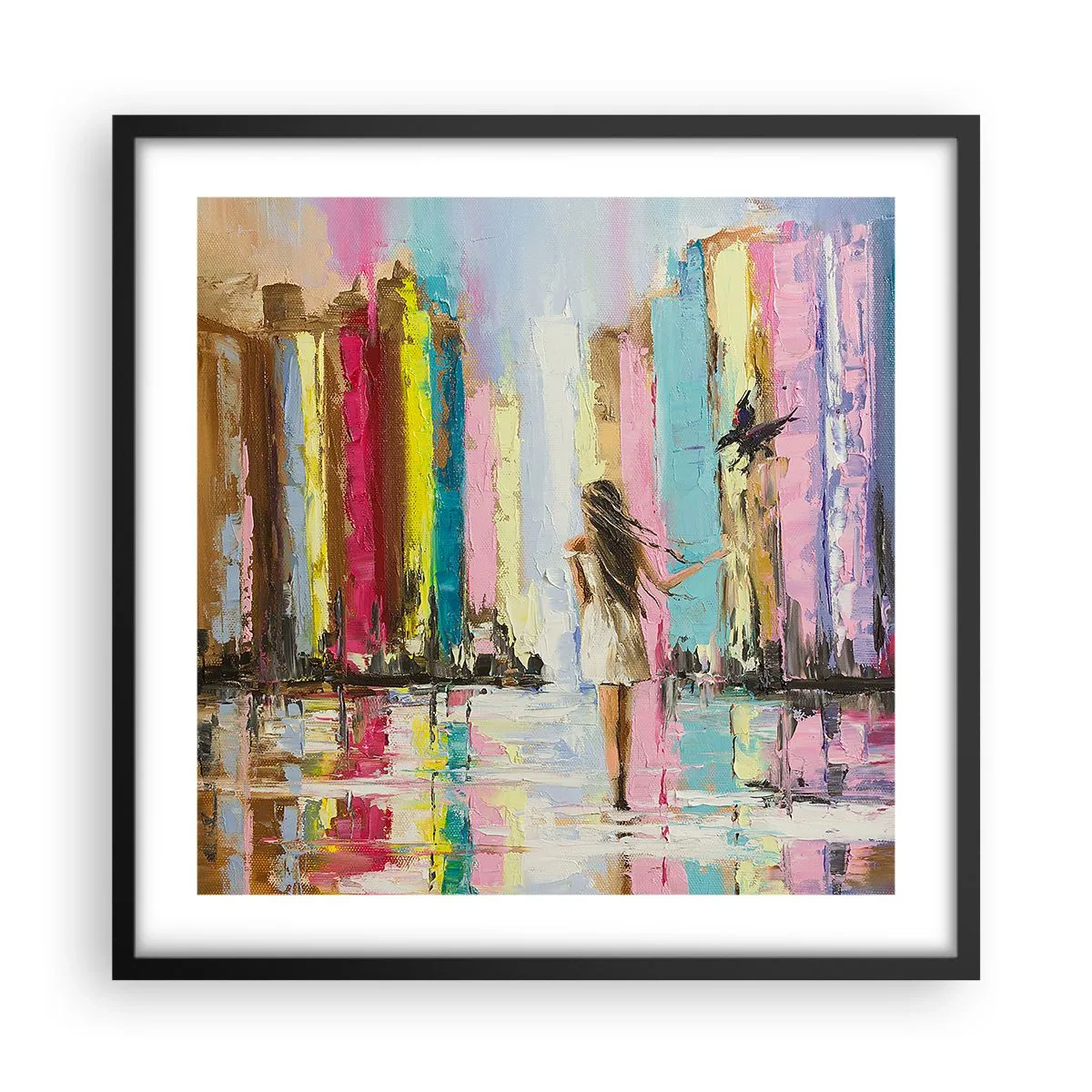 Affiche dans un cadre noir - Poster - Viens avec moi - 50x50 cm