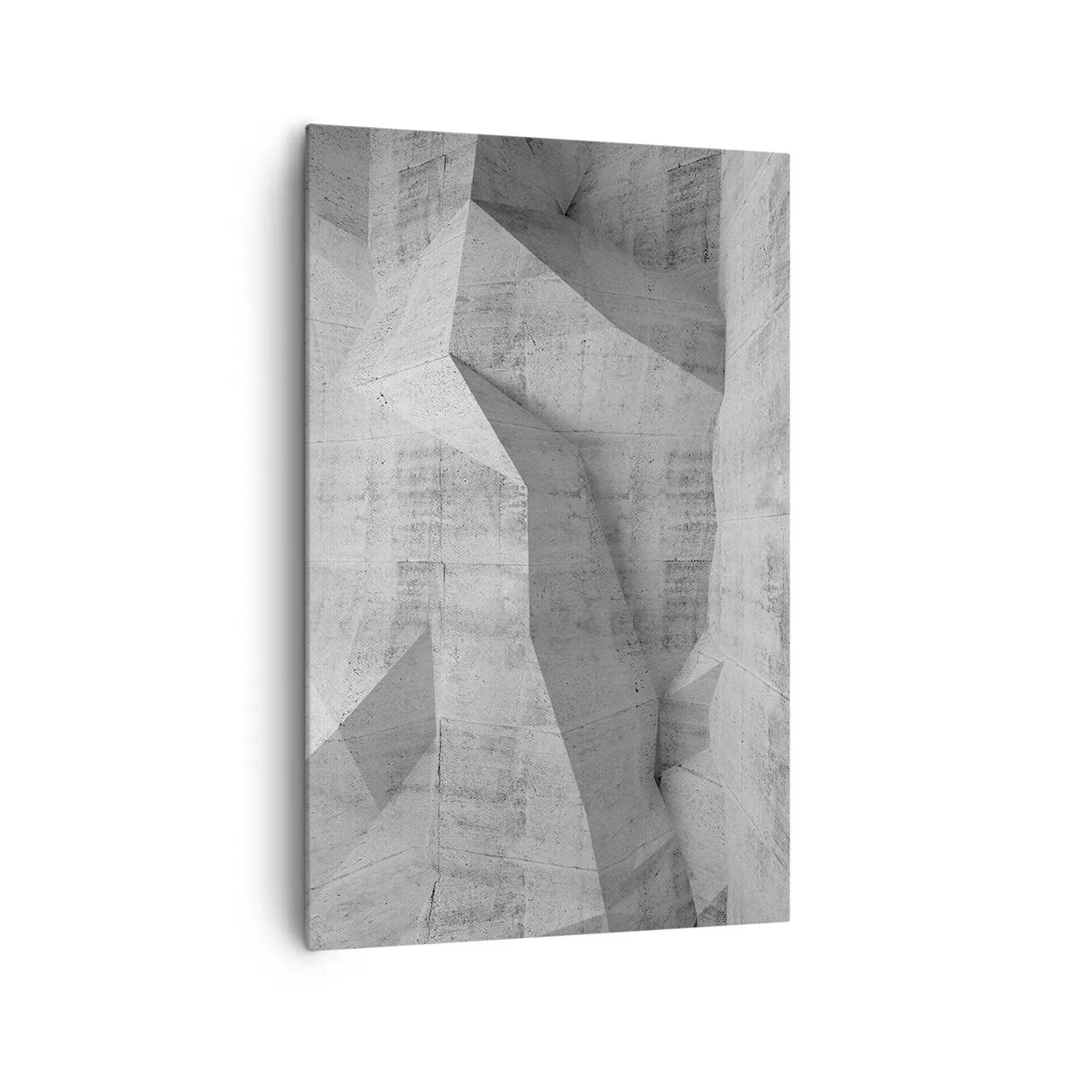 Impression sur toile - Image sur toile - Formes géométriques en béton en gris - 80x120cm - Un vrai challenge - Décoration murale moderne pour le salon et la chambre ARTTOR