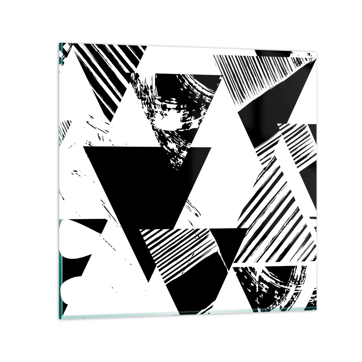 Impression sur verre - Image sur verre - Pluie de triangles - 50x50 cm