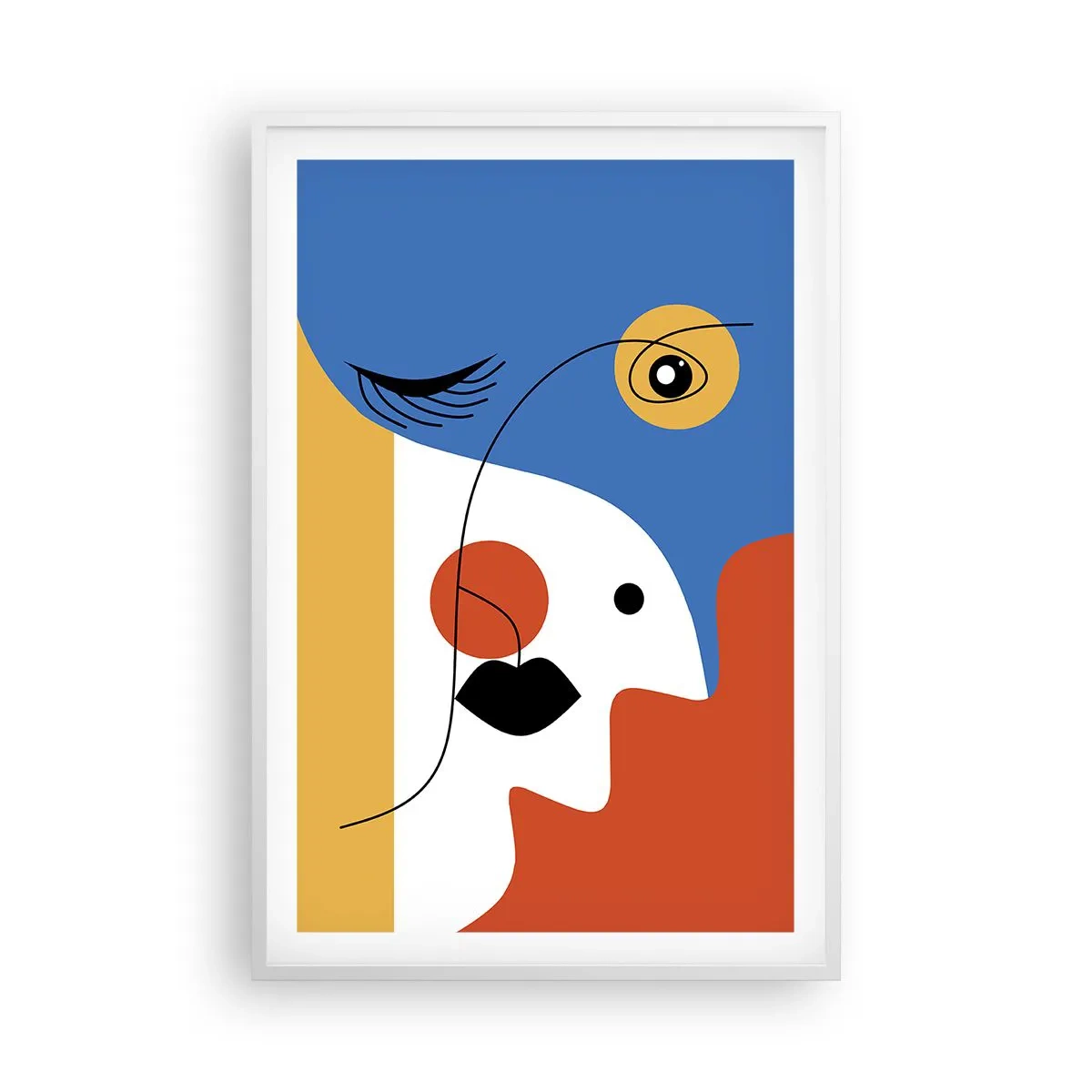 Affiche dans un cadre blanc - Poster - Portrait déconstruit - 61x91 cm