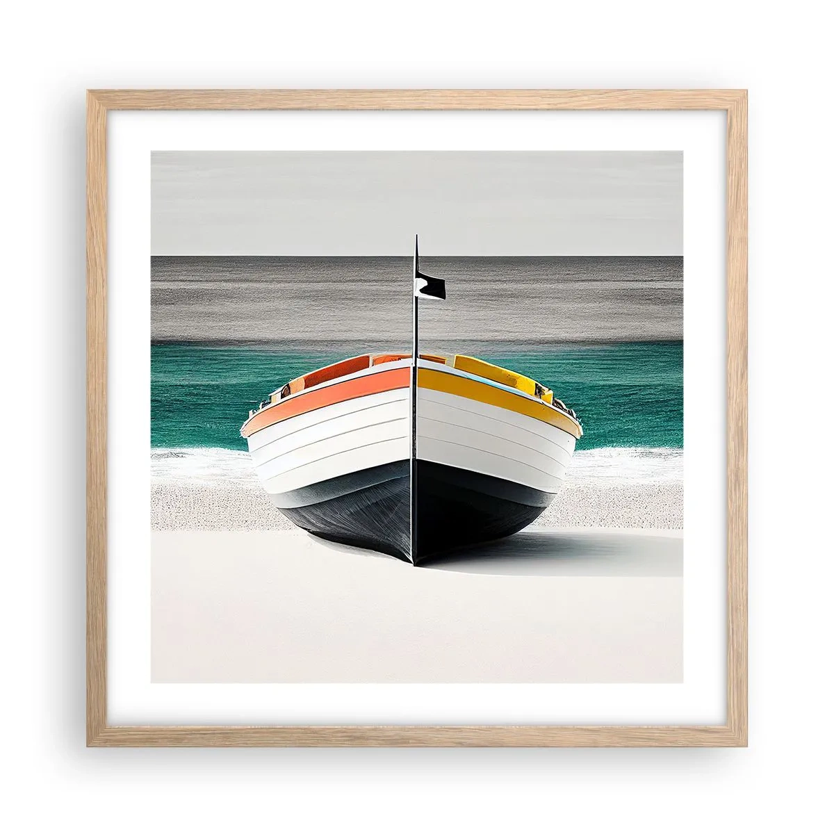 Affiche dans un chêne clair - Poster - A sa place - 50x50 cm