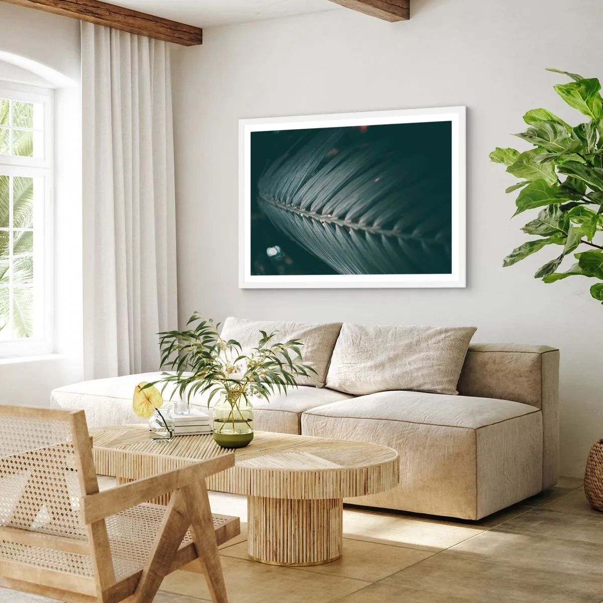 Affiche dans un cadre blanc - Poster - Précision de la nature - 50x40 cm