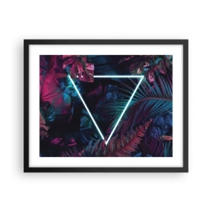 Affiche dans un cadre noir - Poster - Jardin de style disco - 50x40 cm