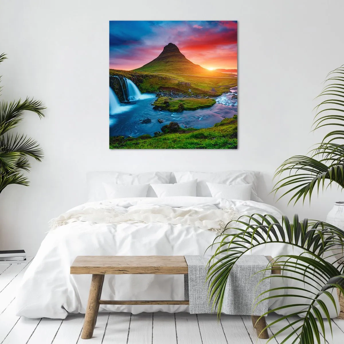 Impression sur toile - Image sur toile - Islande - feu et eau - 70x70 cm