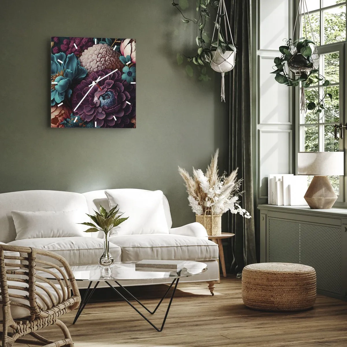 Horloge murale - Pendule murale - La nature en abondance - 40x40 cm