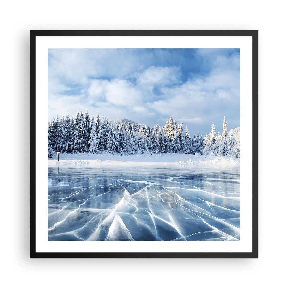 Affiche dans un cadre noir - Poster - Vue éblouissante et cristalline - 60x60 cm